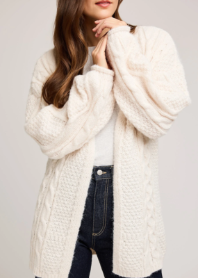 Gentle Fawn Betty Cable Knit Cardigan in Cream