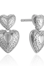 Haiku Lane Heart Song Stud with Classic Etching Detail