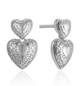 Haiku Lane Heart Song Stud with Classic Etching Detail