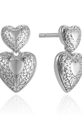 Haiku Lane Heart Song Stud with Classic Etching Detail