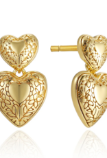 Haiku Lane Heart Song Stud with Classic Etching Detail