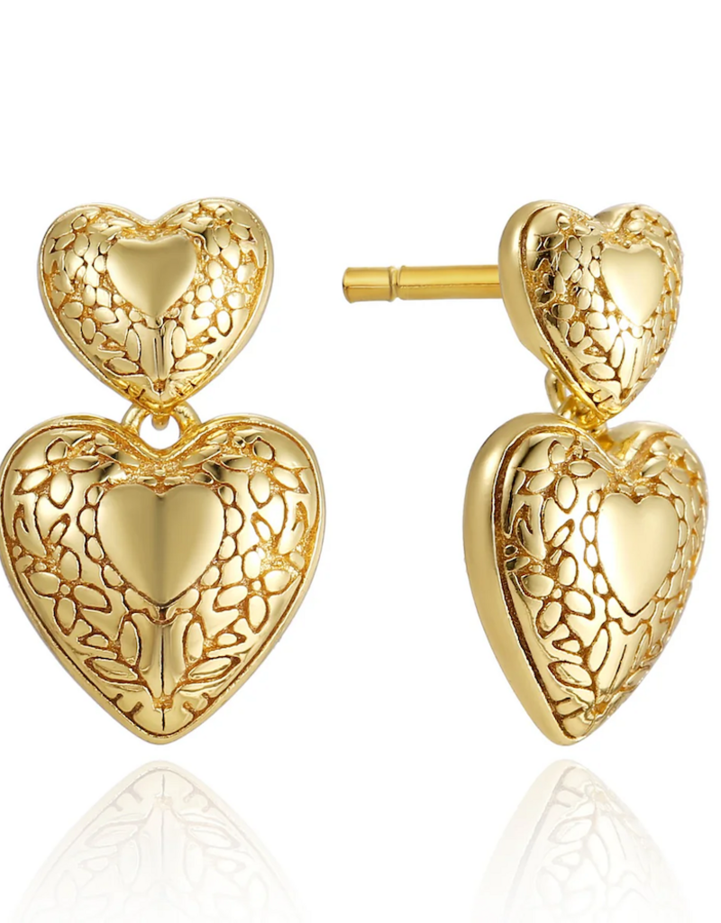 Haiku Lane Heart Song Stud with Classic Etching Detail