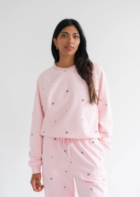 Brunette the Label Brunette the Label - All Over Flower "Be Kind" Crew
