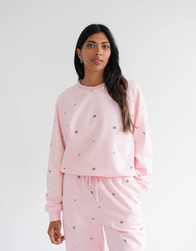 Brunette the Label All Over Flower "Be Kind" Crew