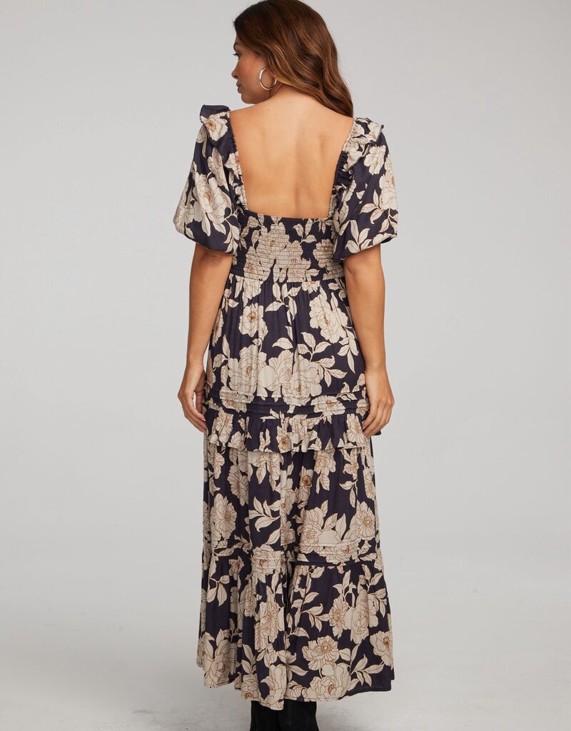 Saltwater Luxe Carla Short Sleeve Midi Dress in Classic Floral