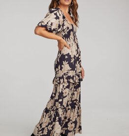 Saltwater Luxe Carla Short Sleeve Midi Dress in Classic Floral