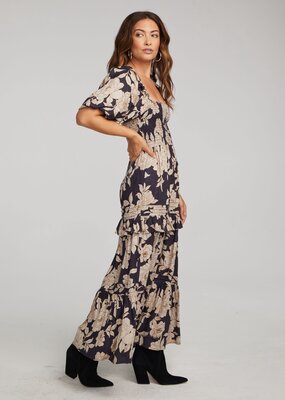 Saltwater Luxe Carla Short Sleeve Midi Dress in Classic Floral