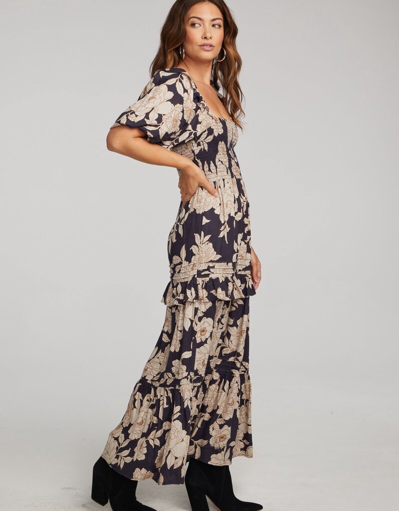 Saltwater Luxe Carla Short Sleeve Midi Dress in Classic Floral