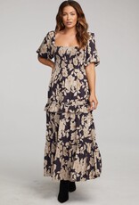 Saltwater Luxe Carla Short Sleeve Midi Dress in Classic Floral