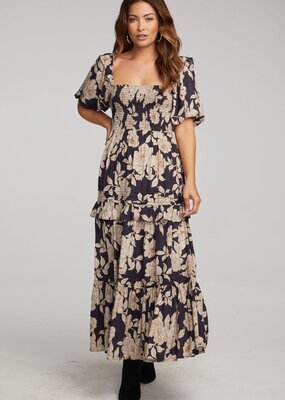Saltwater Luxe Carla Short Sleeve Midi Dress in Classic Floral
