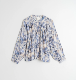 Indi and Cold Soma Watercolor Print Shirt in Azul