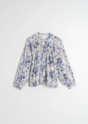 Indi and Cold Soma Watercolor Print Shirt in Azul