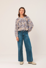 Indi and Cold Soma Watercolor Print Shirt in Azul