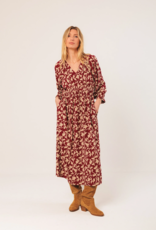 Indi and Cold Kavita Viscose Midi Dress in Cherry