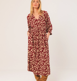 Indi and Cold Kavita Viscose Midi Dress in Cherry