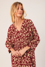 Indi and Cold Kavita Viscose Midi Dress in Cherry
