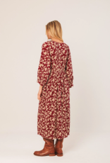 Indi and Cold Kavita Viscose Midi Dress in Cherry