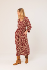 Indi and Cold Kavita Viscose Midi Dress in Cherry