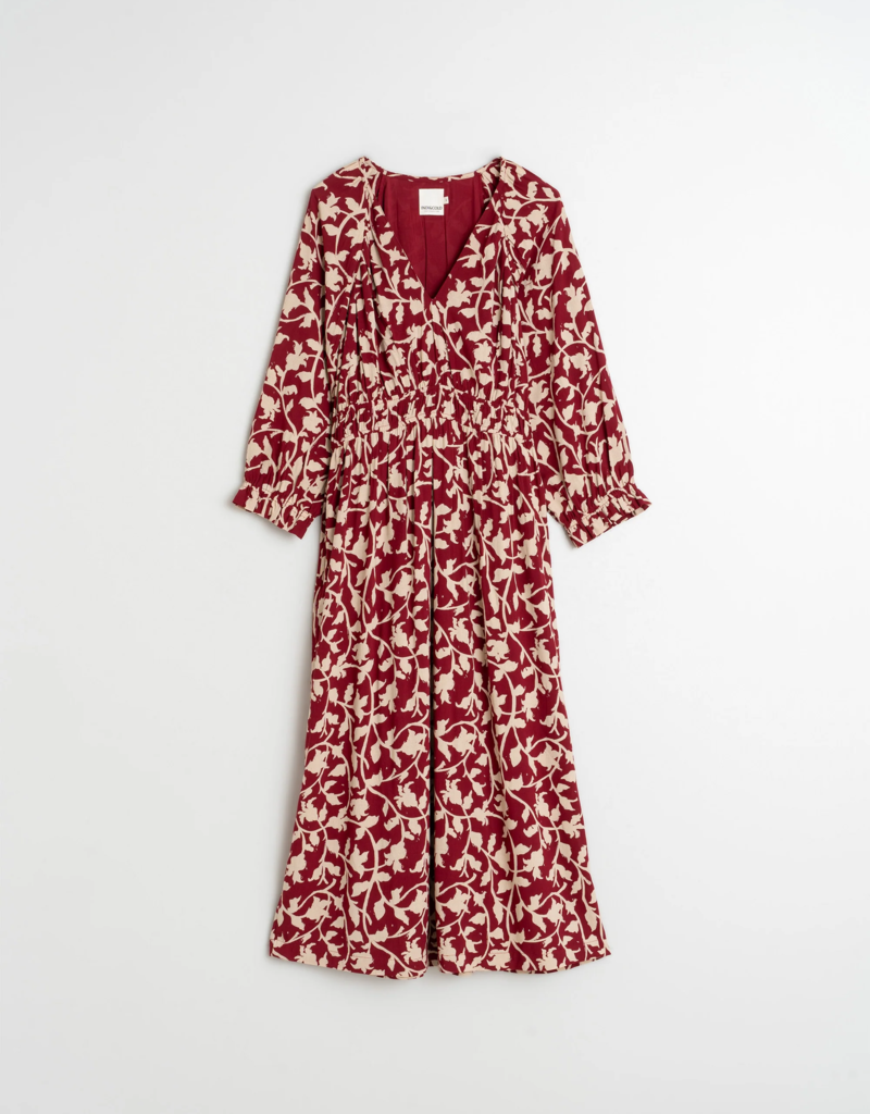 Indi and Cold Kavita Viscose Midi Dress in Cherry