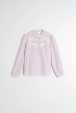 Indi and Cold Xander Embroidered Poplin Blouse in Mauve