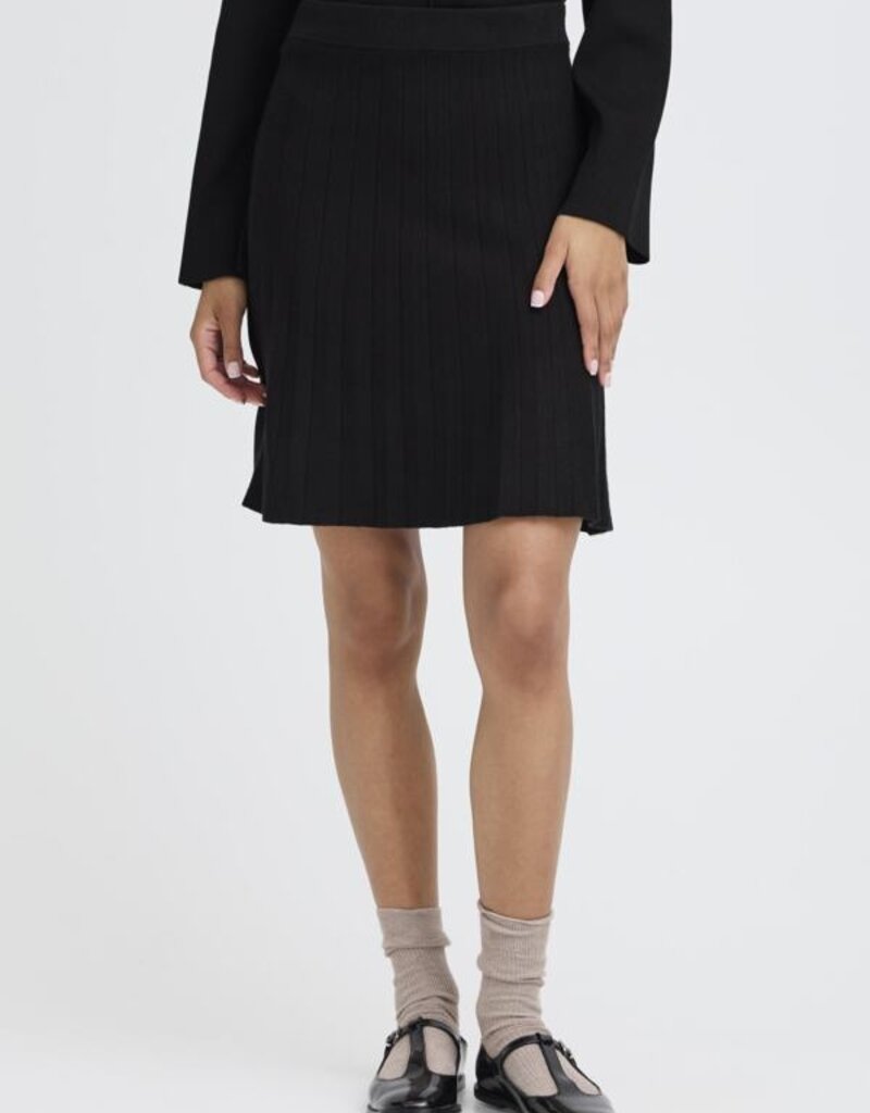 B.Young Marlin Pleated Knit Skirt in Black