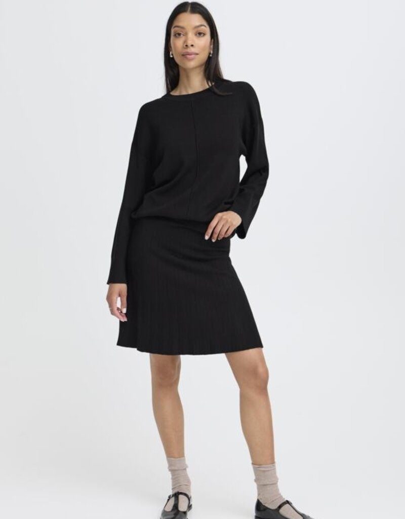 B.Young Marlin Pleated Knit Skirt in Black