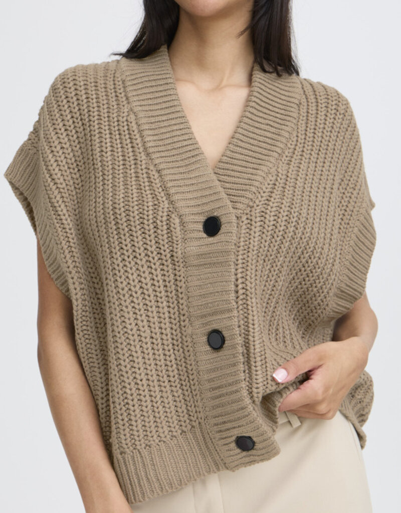 B.Young Otinka Knit Waistcoat in Walnut