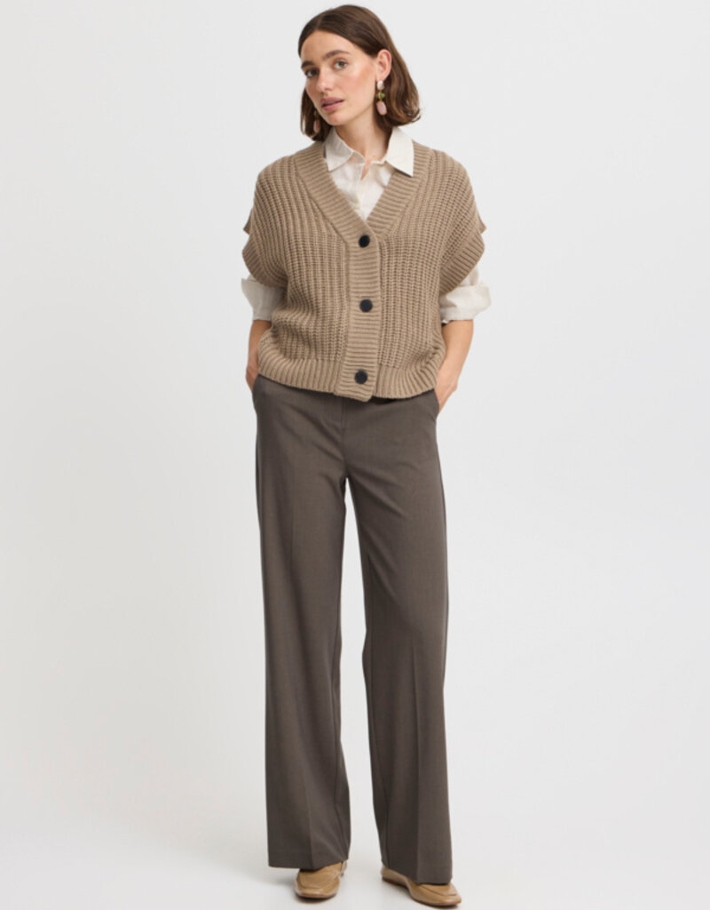 B.Young Otinka Knit Waistcoat in Walnut