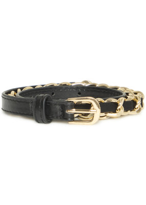 B.Young Viper Vegan Leather Chain Belt in Black