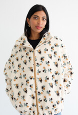 Brunette the Label Floral Sherpa in Cream w/ Brown