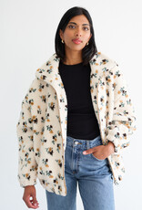 Brunette the Label Floral Sherpa in Cream w/ Brown
