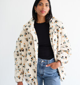 Brunette the Label Brunette the Label - Floral Sherpa in Cream with Brown