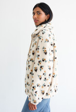 Brunette the Label Floral Sherpa in Cream w/ Brown