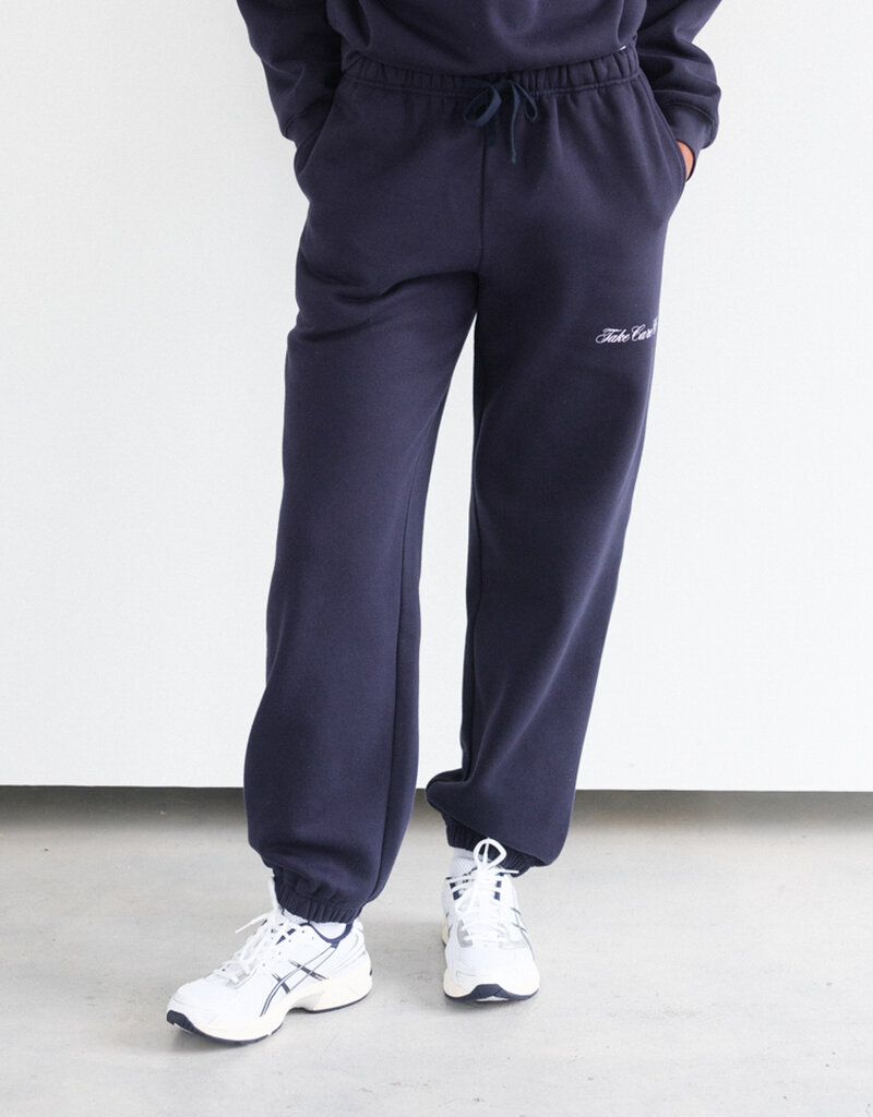 Brunette the Label Take Care Oversized Jogger in Navy w/ White