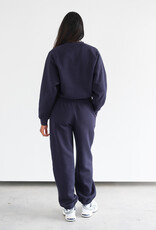 Brunette the Label Take Care Oversized Jogger in Navy w/ White
