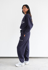 Brunette the Label Take Care Perfect Crew in Navy w/ White