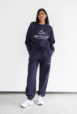 Brunette the Label Take Care Perfect Crew in Navy w/ White