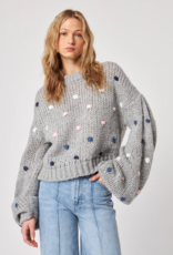 John and Jenn Greyson Balloon Sleeve Knit in Dotted Shadow