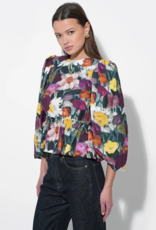 Adelyn Rae Esmaire Peplum Blouse in Multi Floral
