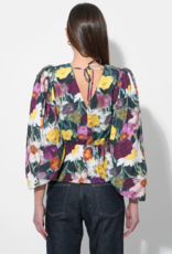 Adelyn Rae Esmaire Peplum Blouse in Multi Floral
