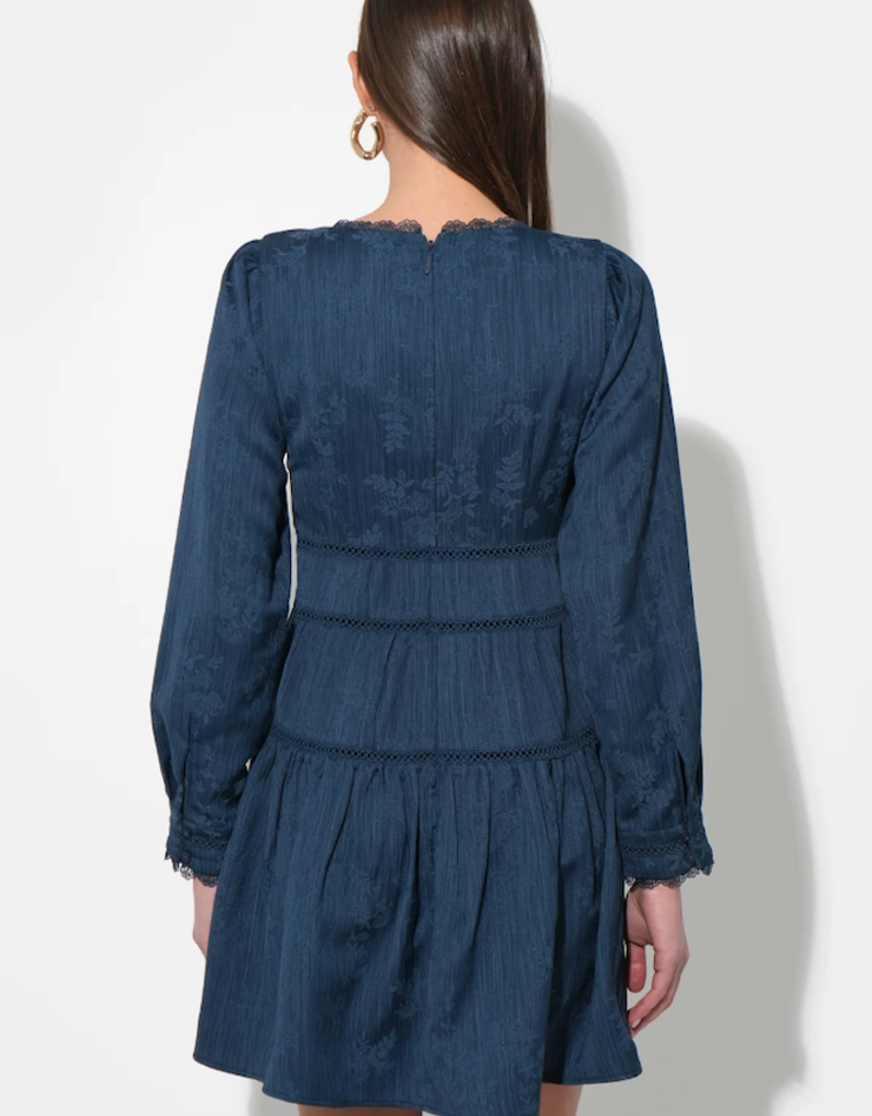 Adelyn Rae Twila Sweetheart Neck Mini Dress in Navy