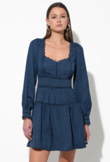 Adelyn Rae Twila Sweetheart Neck Mini Dress in Navy