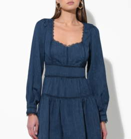 Adelyn Rae Twila Sweetheart Neck Mini Dress in Navy