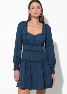 Adelyn Rae Twila Sweetheart Neck Mini Dress in Navy