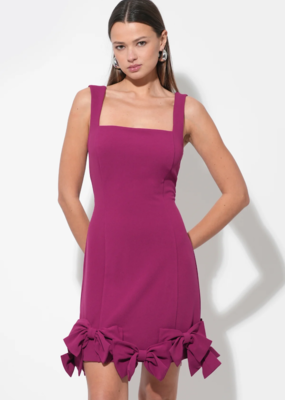 Adelyn Rae Ember Bow Skirt Strappy Mini in Magenta