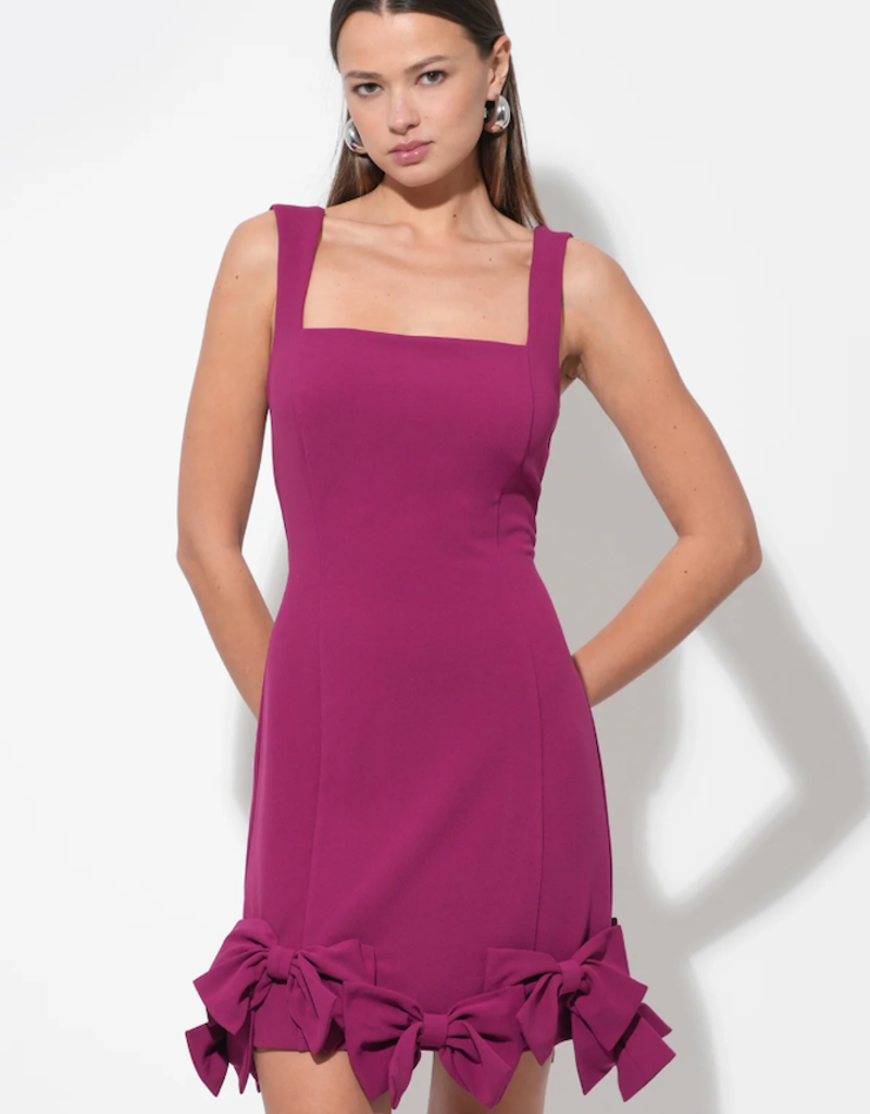 Adelyn Rae Ember Bow Skirt Strappy Mini in Magenta