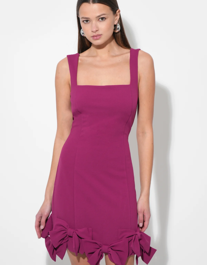 Adelyn Rae Ember Bow Skirt Strappy Mini in Magenta