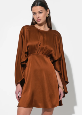 Adelyn Rae Soraia Cape Mini Dress in Toffee **X-SMALL, SMALL**