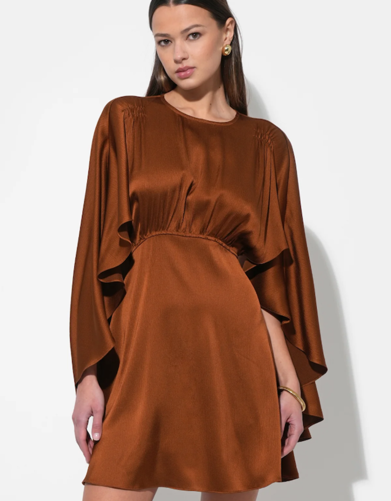 Adelyn Rae Soraia Cape Mini Dress in Toffee