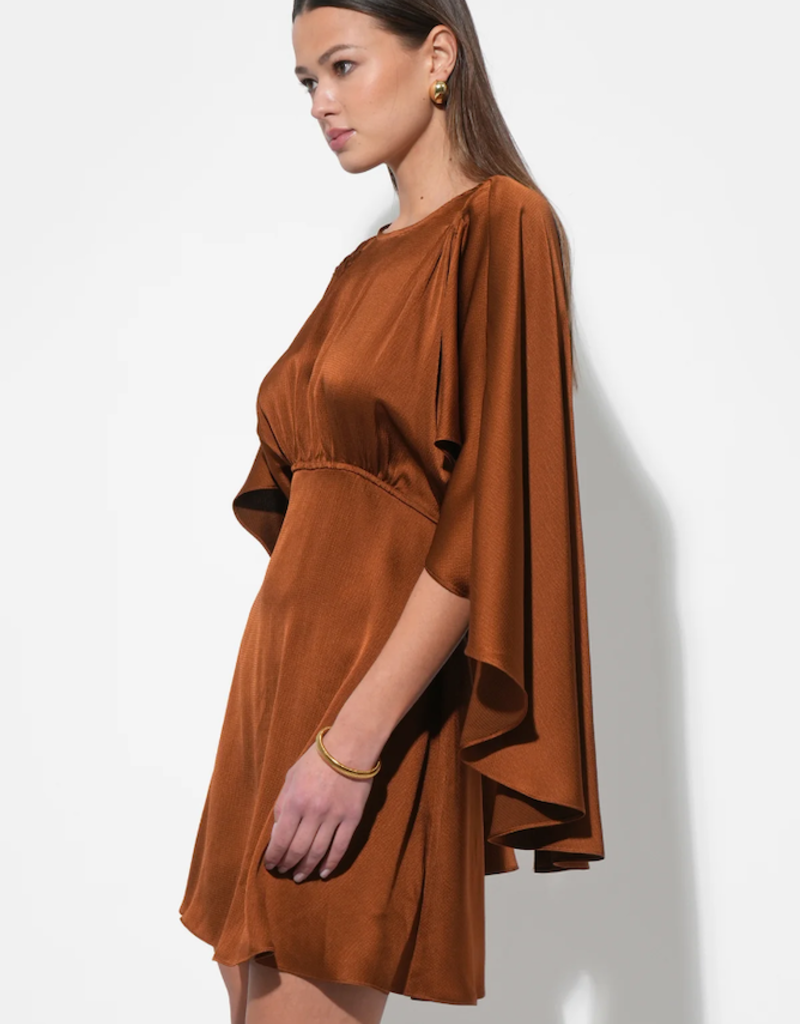 Adelyn Rae Soraia Cape Mini Dress in Toffee